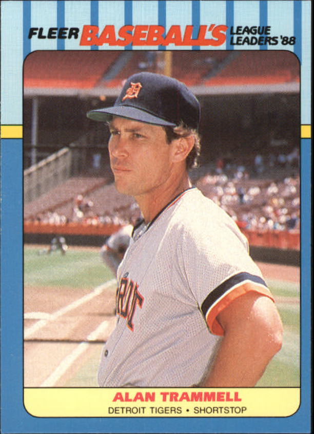 1988 Fleer League Leaders Baseball Cards       042      Alan Trammell